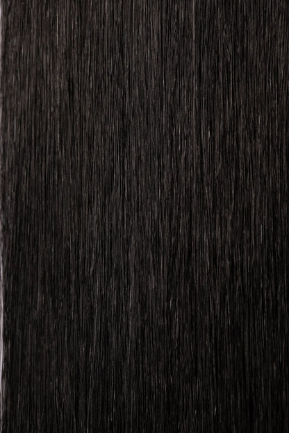 Close up of Noir hair extensions