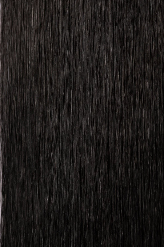 Close up of Noir hair extensions